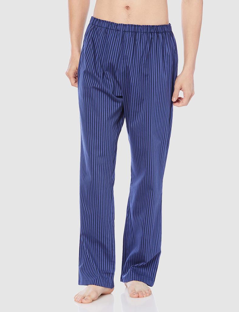 Gunze KaiminNavi Silke Lange Ermer og Størrelse M Søvnvennlig Pyjamas, Bukser, Silkeblandet Stoff, Herre, Blå,