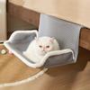 1pc Contemporary Style, All-Season Window Hanging Cat Bed - Soft Gray with White Edging, Perfect for Napping, Ideal for Bedside,Window Sill,or Balcony