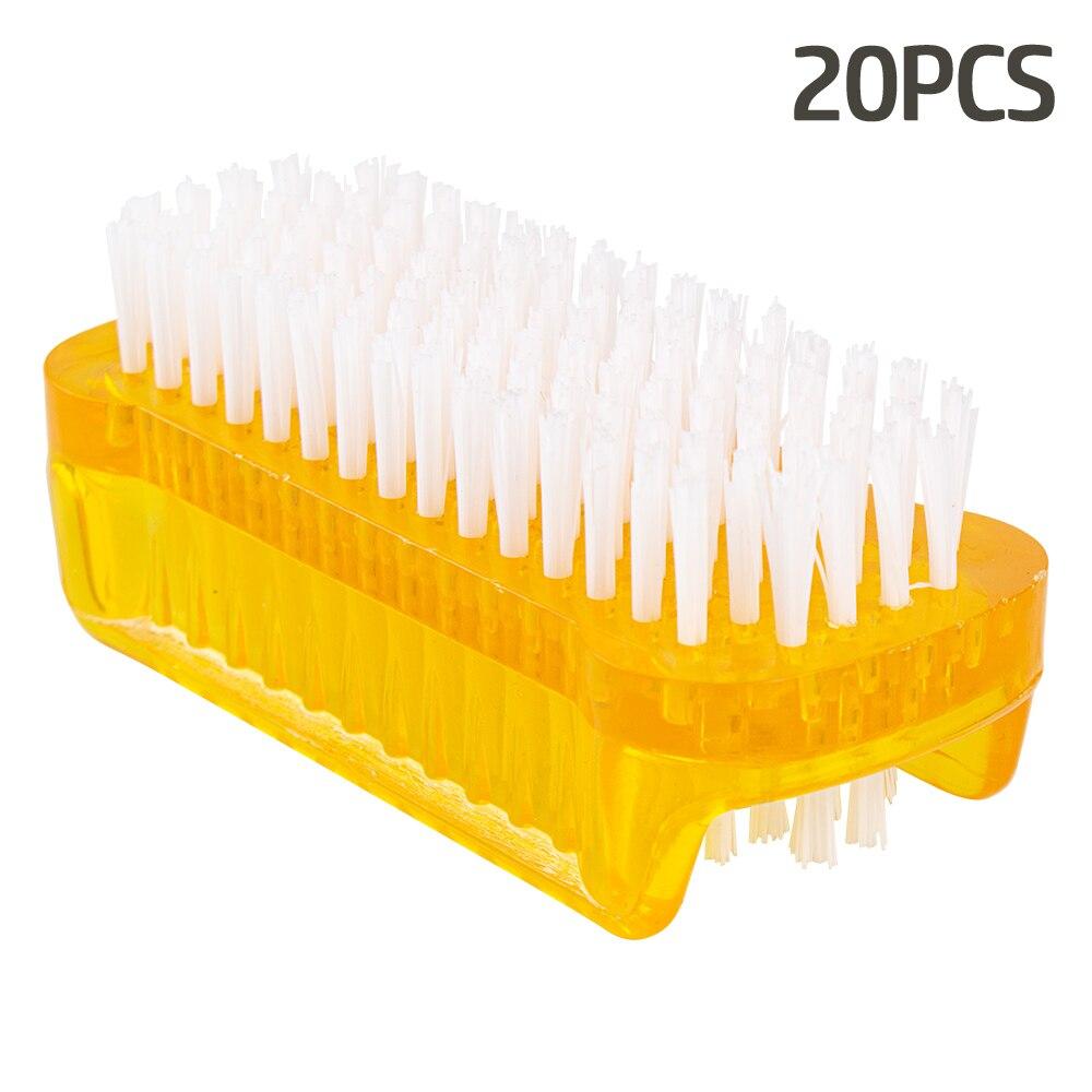 10/20/30/50Pcs Plastic Nail Dust Powder Cleaning Brush Double Sided Hand Fingernail Toes Scrubbing Brush Cleaner Pedicure Scrub