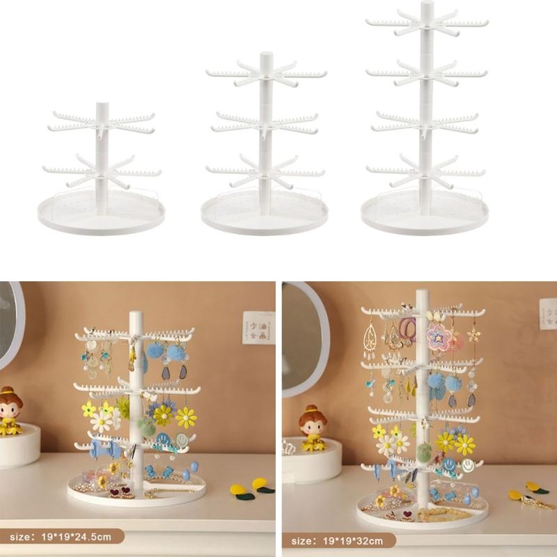 2/3/4-Tiers Jewelry Organizers Display Stand with Tray Plastic Necklace Earring Holder Jewelry Storage Display Tower