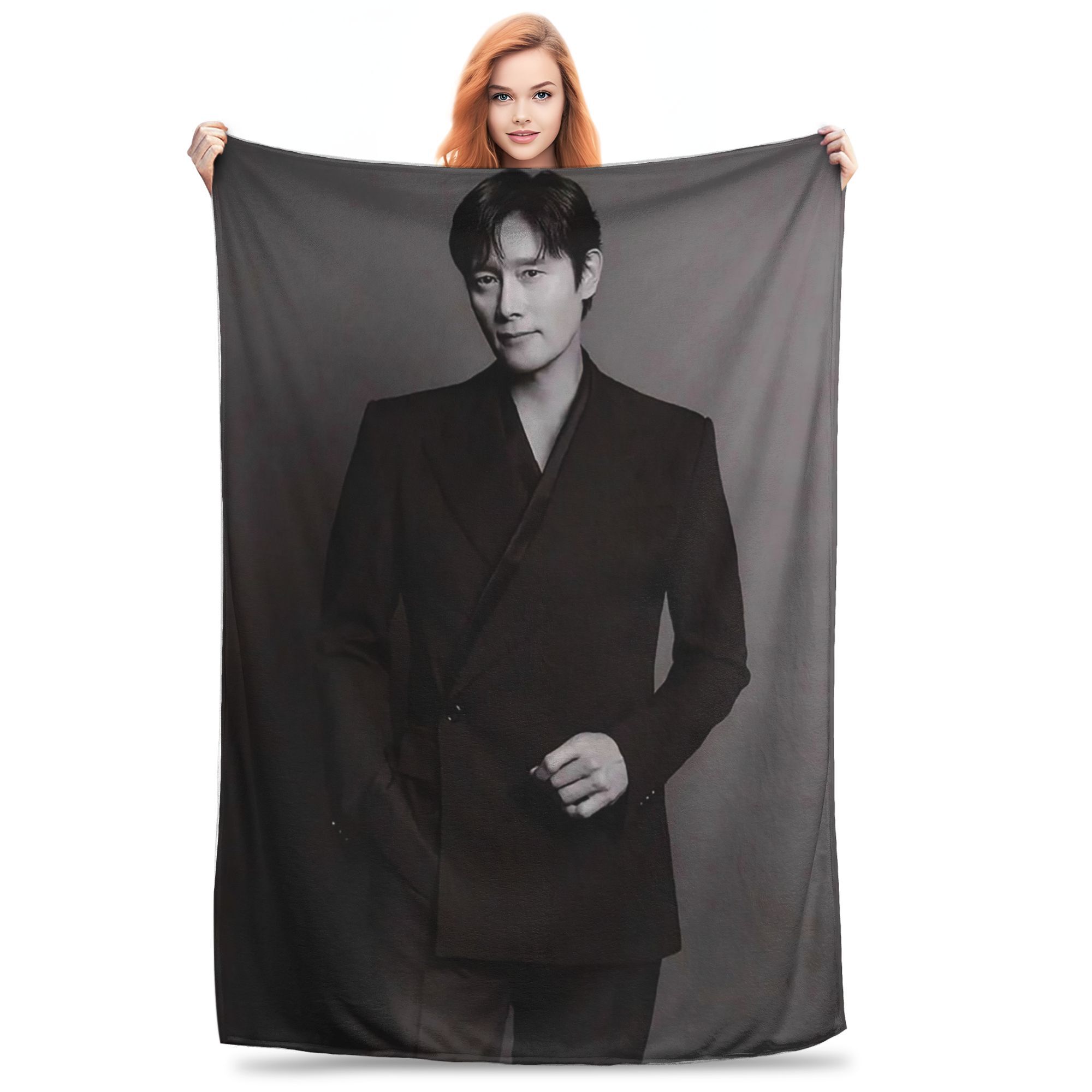 

Lee Byung Hun Actor Blankets Warm Flannel Sofa Throw Blanket for Couch Bedding Office Throws Bedspread Quilt 75x90cm