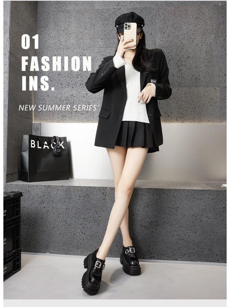 Women's 2025 Spring Fashion British-Style Thick-Soled Hidden Heel Loafers