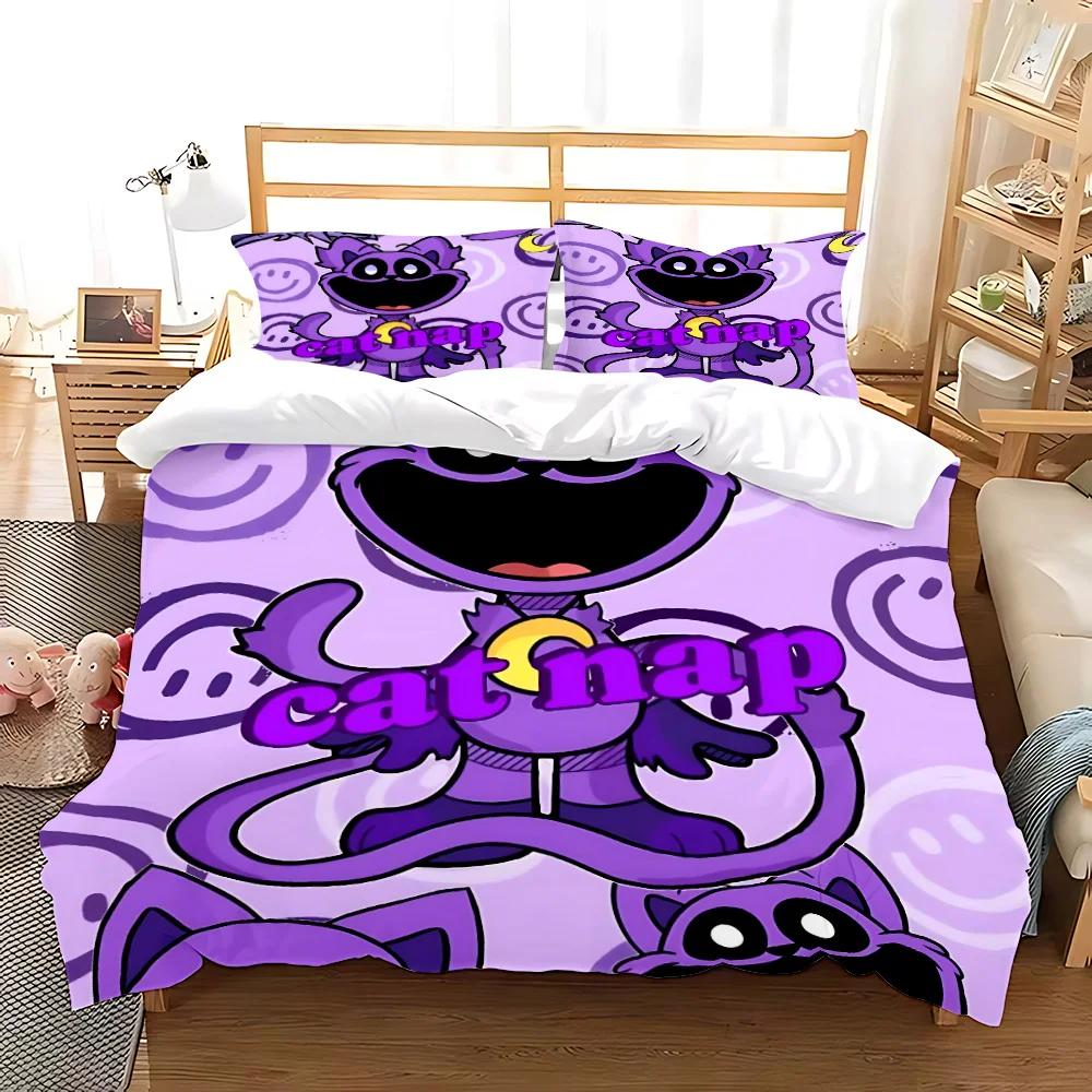 Set Biancheria da Letto Stampa 3D GattoSonno X CaneGiorno Copripiumino Trapunta Copriletto Copripiumino Federa 2-3 Pezzi Set Decorazione Camera da Letto
