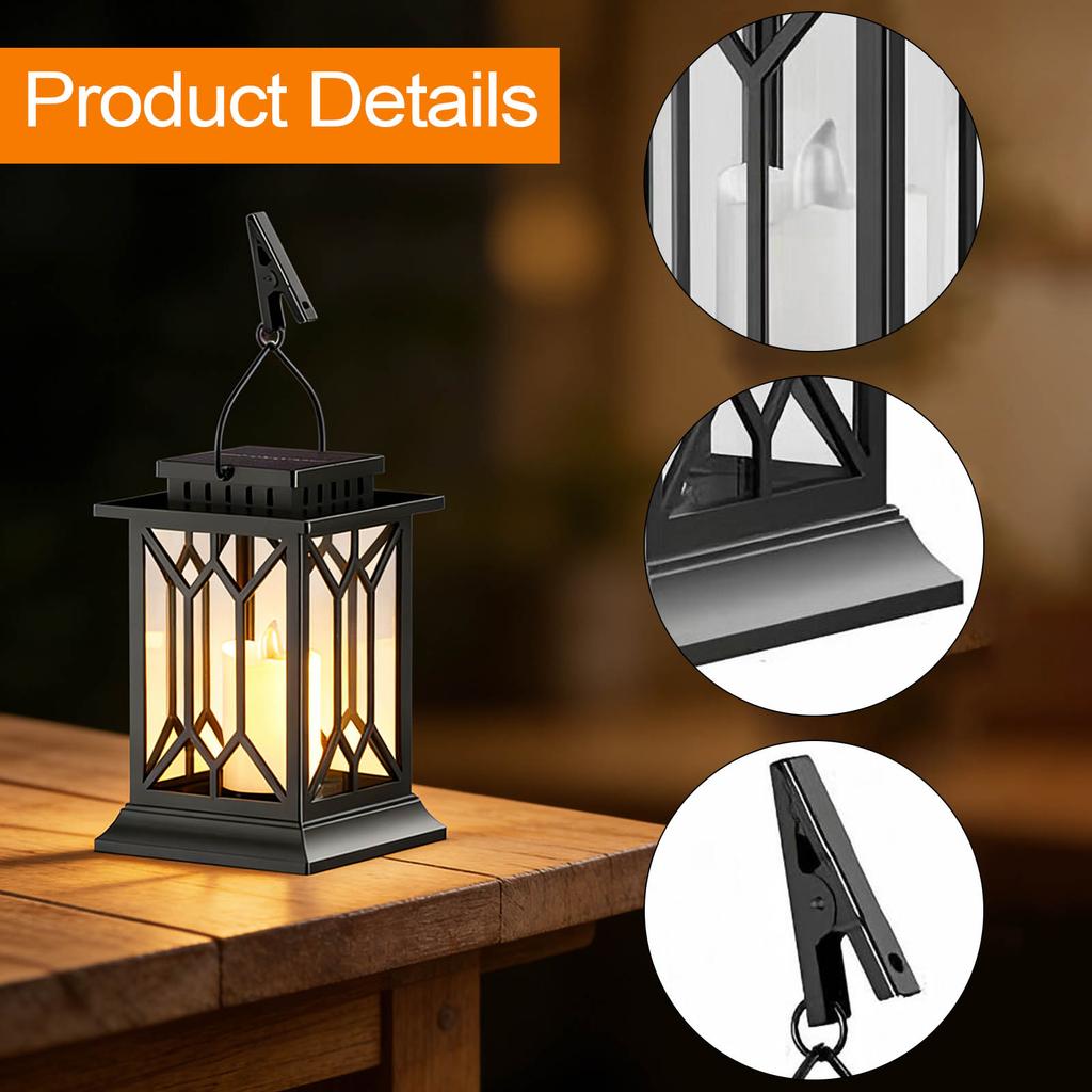 Outdoor Courtyard Solar Light Home Decoration Vintage Hanging Lamp European Flame Handheld