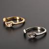 Fashion Women's Adjustable Rhinestones Leaves Opening Cuff Ring Jewelry Gift