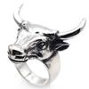BAECYT Titanium Steel Animal Men Ring Vintage Style Punk Rings Cattle Head Stainless Steel Rings For Man Gift Dropshippins