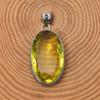 Yellow Sapphire Pendant With Silver Chain Necklace 925 Sterling Silver Pendant