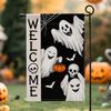 Halloween Garden Flag Pumpkin Ghost Halloween Flags 45x30cm Double Sided Yard Decoration Outdoor Welcome(excluding Flagpole)
