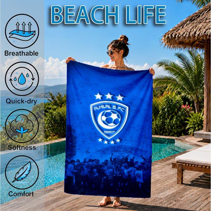 Blue Football Team Beach Towel, Microfiber Beach Towel, Perfect For Pool, Beach, Travel, Home Decor Beach Party Fan Gifts