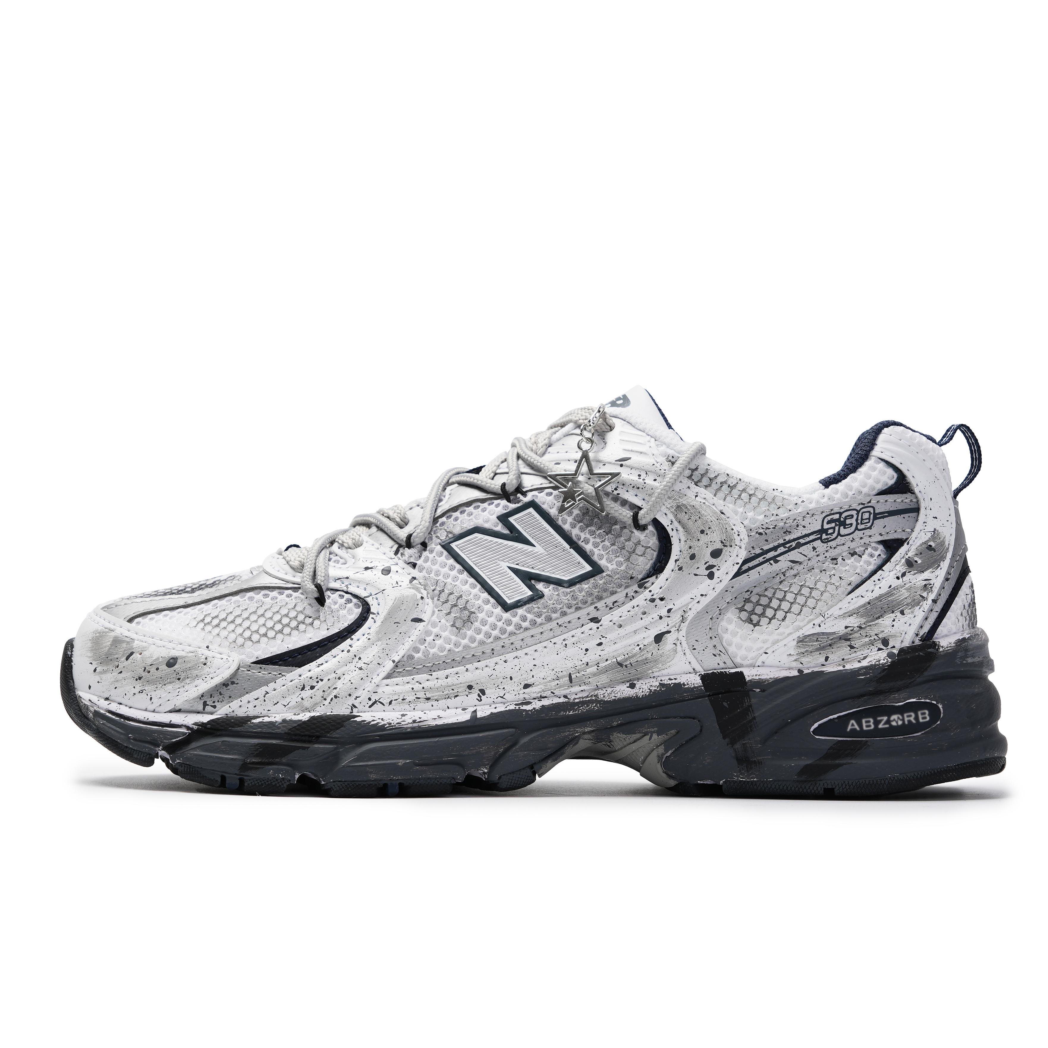 

New Balance NB 530 Mesh, Artificial Leather Low top Running Shoes Unisex Black White MR530SG(Team2058) 44.5