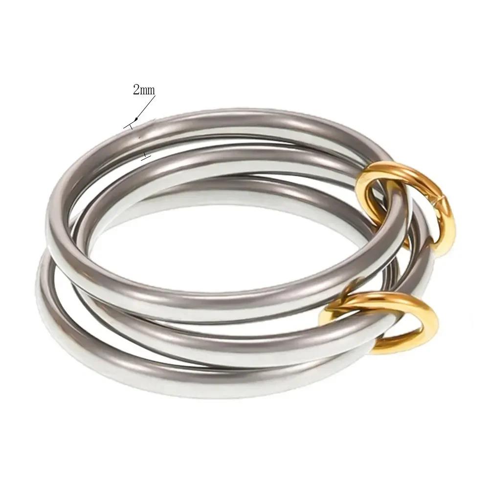 High Grade Stainless Steel Stackable Plain Band Rings, Simple Linked Finger Rings, Fashion Daily Gift for Women