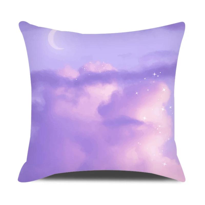 Beautiful Night Sky Printed Throw Pillow Cover With Short Plush Print Living Room Sofa Decoration Cushion Cover Pillow Covers