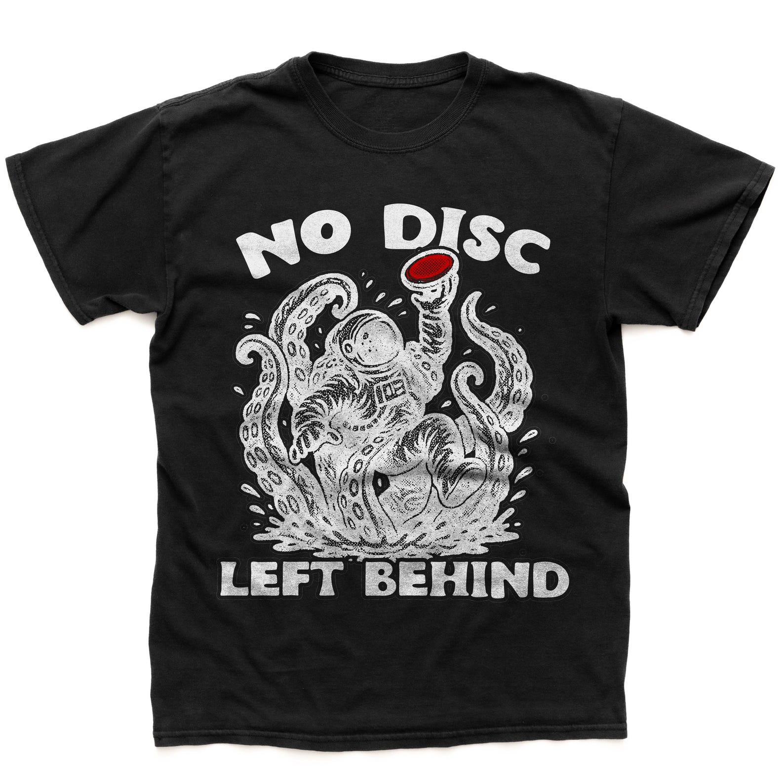 Retro No Disc Left Behind Disc Golf Shirt - Christmas Sweater, Funny Disc Golf Meme T-Shirt L