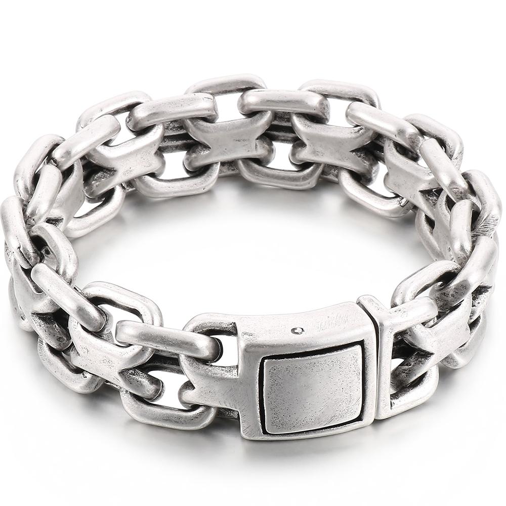 20MM Men's Stainless Steel Viking Braided Chain Bracelet for Man Woven Rope Bangle Cool Hip Hop Motorcycle Biker Jewelry 23.5CM