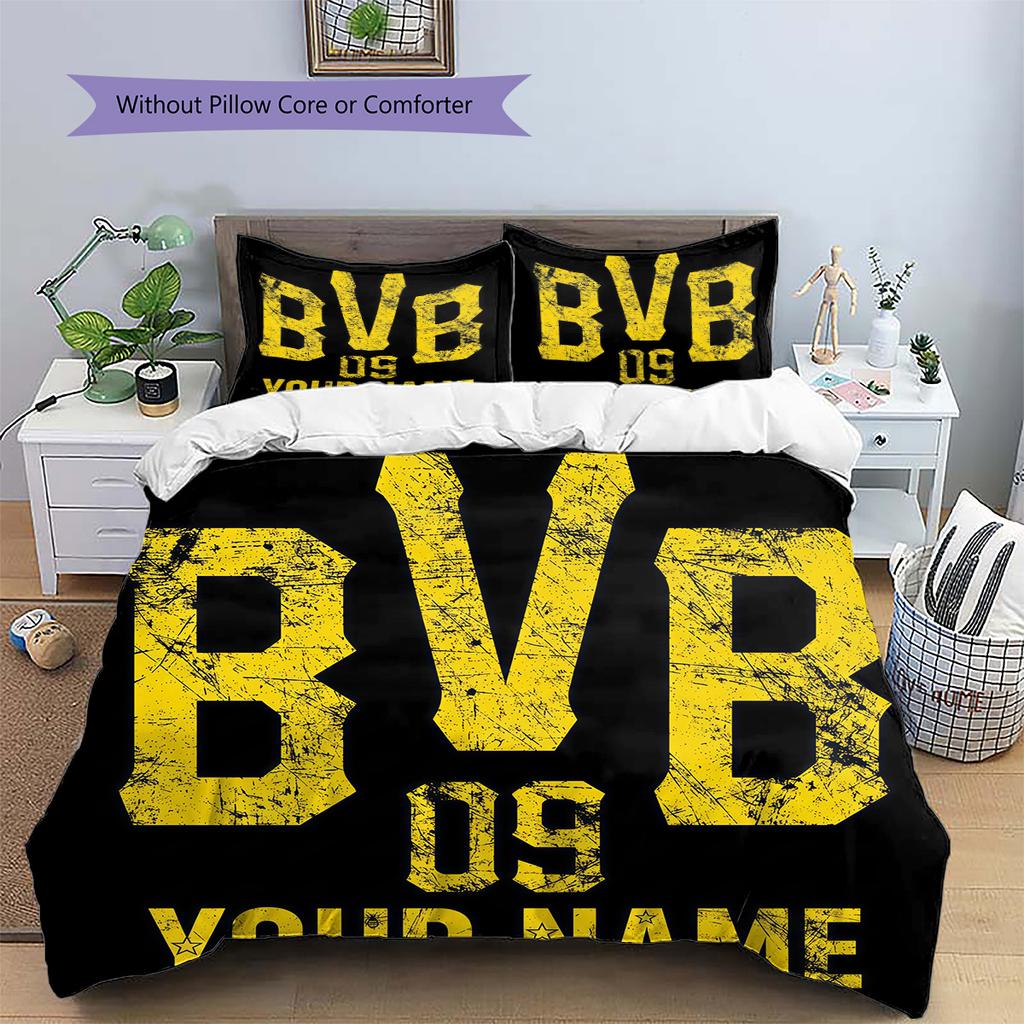 Custom Name BVB Bedding,Quilt Set Quilt Cover Pillowcase Home Birthday Gift(1 * Duvet Cover + 2 * Pillowcase, Without Core) -HE48