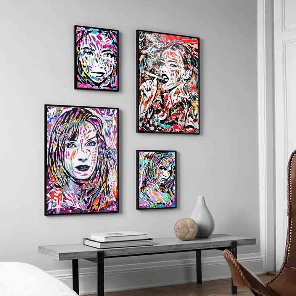 Nowy Graffiti art abstrakcyjna figura na płótnie malarstwo kultura uliczna wall art kobiety kolor plakat biuro salon home decoration mural bez ramki!