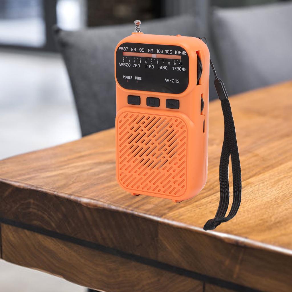 Portable Radio AM FM with   5.3 Battery Operated   Radio with Small Memory Card Flashlight