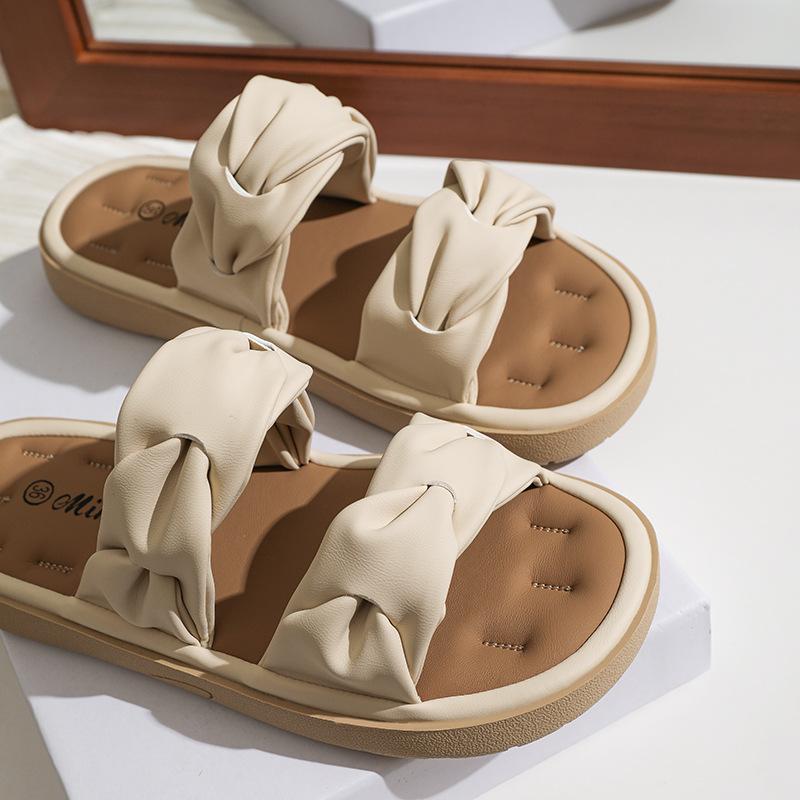 

Women s Soft Slippers Summer Outer Wear Flat Bottom One Word Drag Hundred Casual Beach Shoes Sandals 35