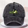 MenS Vintage Washed Baseball Cap with Cartoon Frog Fashion Glasses Design Adjustable Snapback Lightweight Breathable