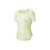 Tie-Dye Print Breathable Round Neck Short Sleeve T-Shirt Women Tops Milk-Yellow Green SC1230171A-YL07