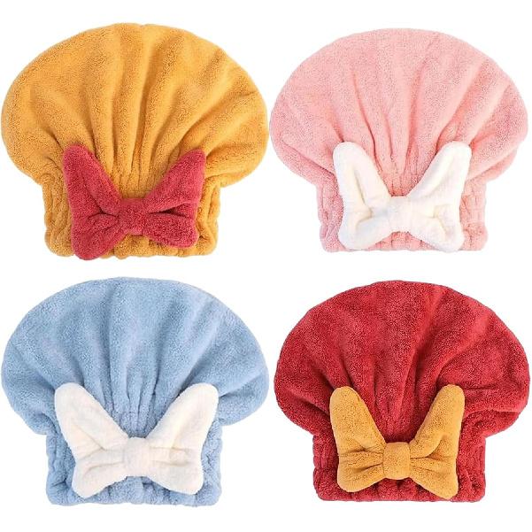 Super Absorbent Hair Towel Wrap for Wet Hair, Microfiber Hair Drying Caps Soft Absorbent Quick Drying Cap for Curly Thick Hair, Fast Drying Hair