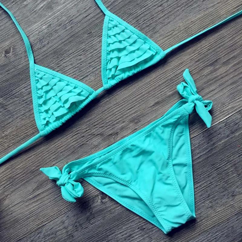 Costume da Bagno da Bambina 2 Pezzi Costumi per Nuoto Falbala Costumi da Bagno per Bambini Set Bikini da Ragazza Biquini Infantil Costume da Bagno