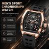 LIGE Men Chronograph Watch Fashion Quartz Wristwatch Silicone Strap Luminous Date Waterproof Male Clock Relogio Masculino