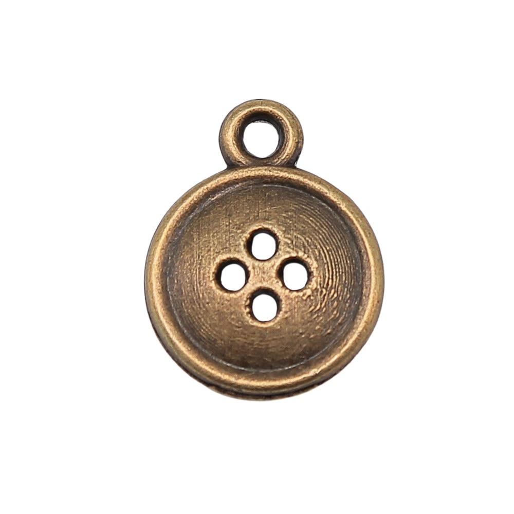 

10шт Кнопка Шармы Шармы Античная бронза Цвет цинковый сплав 17X13mm