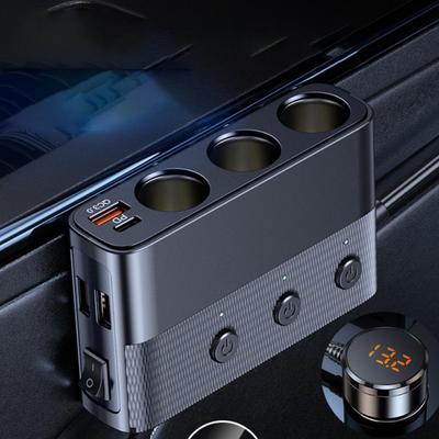 DC12V-24V Autoladegerät 128W Hohe Leistung 7 Anschlüsse Multifunktions-Autoladegerät Konverterstecker Zigarettenanzünder-Verteiler
