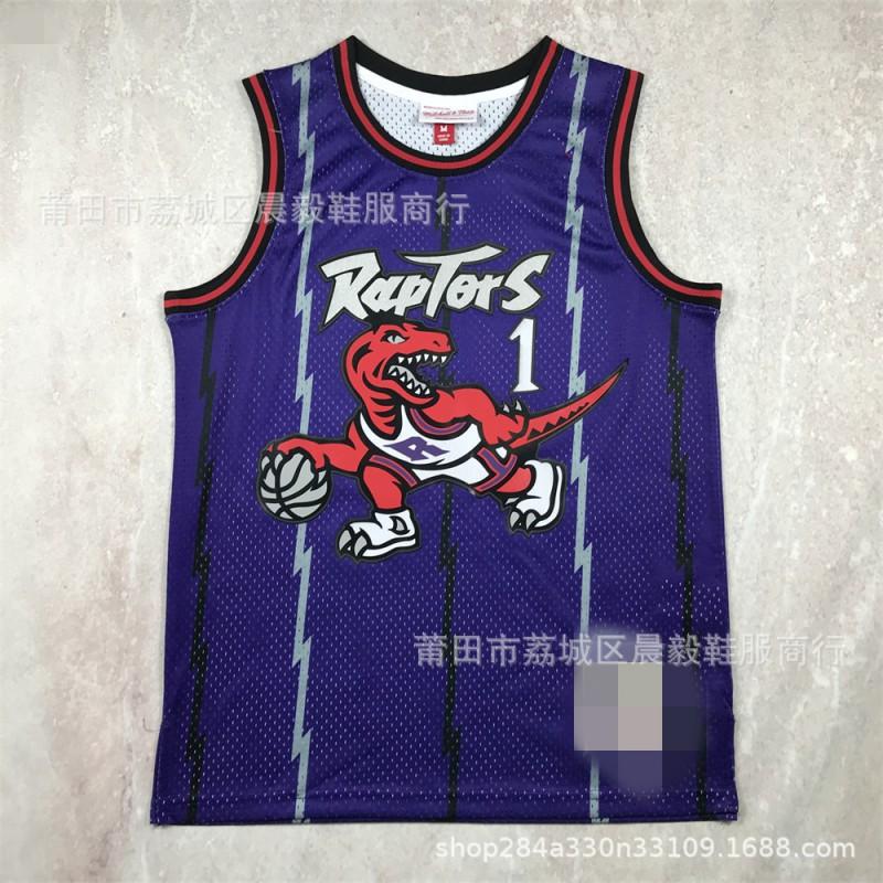 Retro Koszulka do Koszykówki NBA Toronto Raptors 1 McGrady 15 Carter Mieszanka Bawełny Unisex Odzież Sportowa Jesień Zima