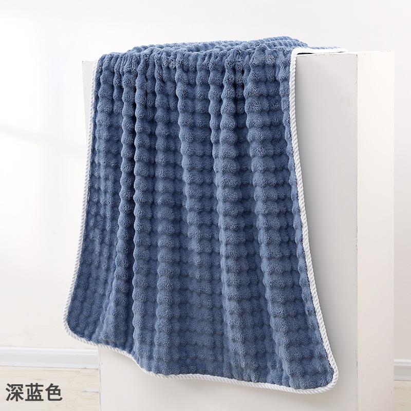 

Полотенце летнее новое коралловый флис полотенце для ванной увеличенное мягкое впитывающее бытовое мужское и женское банное полотенце многоцветное полотенце 70*140cm темно-синий