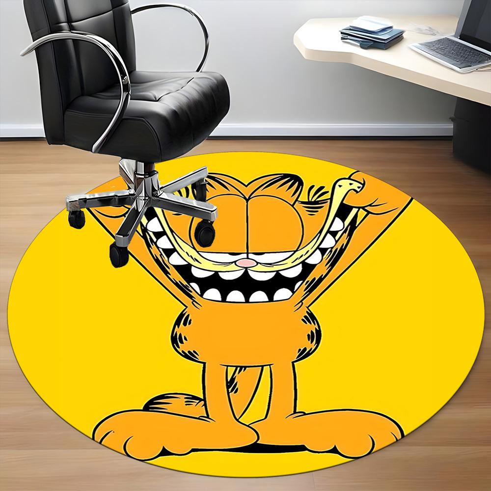 1pc Garfield Cat Office Round Area Rug, Under Office Chairs Bedroom Living Room Home Decor, Room Deco, Available In Various Sizes165