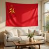 Tapiz de Bandera Roja Vintage Impresión Plana Estrella Dorada Martillo y Hoz Colgante de Pared para Amantes de la Historia Habitación de Estudiantes Dormitorio Oficina Decoración