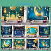 Stunning Eid Mubarak Tapestry Moon Star Wall Hanging Decor Ideal For Celebrating Ramadan
