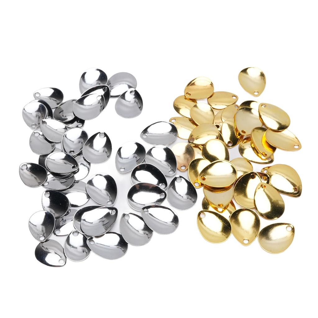 80Pcs Fishing Rotating Blades Stainless Steel Fishing Spoon Rigs for Saltwater and Freshwater Gold S