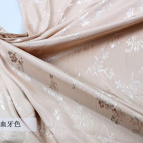 Double Sided Jacquard Fabric Bamboo Dragon Pattern By The Meter for Clothes Cheongsam Hanfu Sewing Cloth Fine Soft Gold White