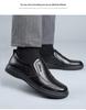 Men's Versatile Low-top Leather Shoes - Fashionable, Comfortable, Soft Sole for Middle-aged and Elderly.