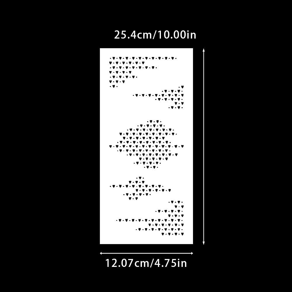 Трафарет для журнала с узором в виде сердец - Маскирующий шаблон из ПЭТ-материала