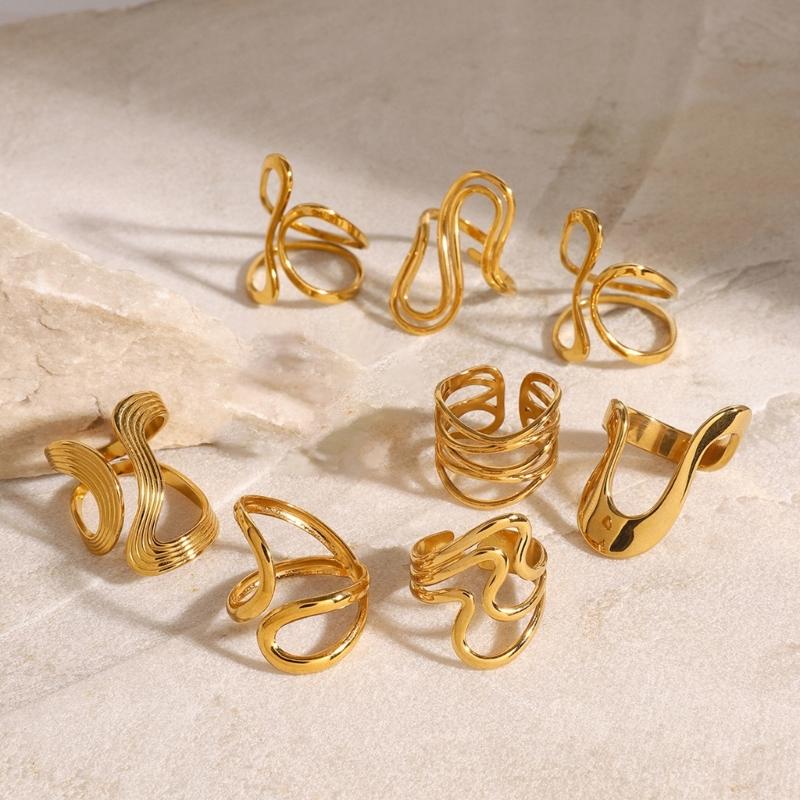 Irregular Dating Rings Adjustable Finger Rings Exaggerated Open Rings Finger Jewelry Suitable for Party and Daily
