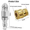Stainless Steel + Brass Pressure Washer Jetter Nozzle 1/4'' Quick Connect Rusti-Resistant Drain Cleaning Nozzle Tips Kit