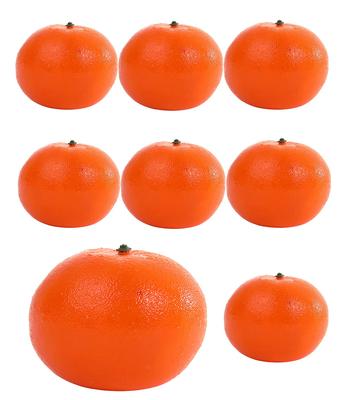 HIRAISM Food Sample Orange Fruit Fake Realistic Display Model Toy Set of 8