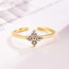 Open Luck: Four-Leaf Clover Zircon Minimalist Ring - Elegant and Lucky Design