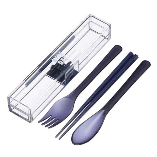 Iwasaki Kogyo Trio Set, Extra Strong Case, Dishwasher Safe, Navy, 19cm Wide X 4.2cm Deep X 3.3cm High, H-610 NV