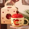 Birthday Gift Cute Apple Girl Water Cup High-value Ceramic Mug with Lid Best Friend Souvenir Gift Box