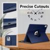 Coque de Protection - BOOLING - pour iPad Air 11 Pouces - Rotatif 360° - Bleu Marine - Cuir Synthétique