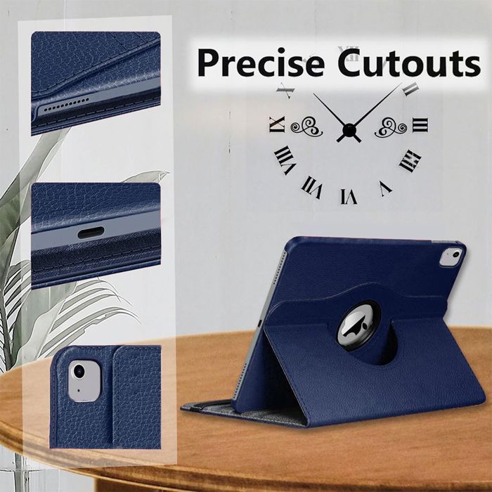 Coque + Verre Trempé - BOOLING - pour iPad Air 4/5 10,9" - Protection 360° - Cuir Synthétique - Bleu Marine