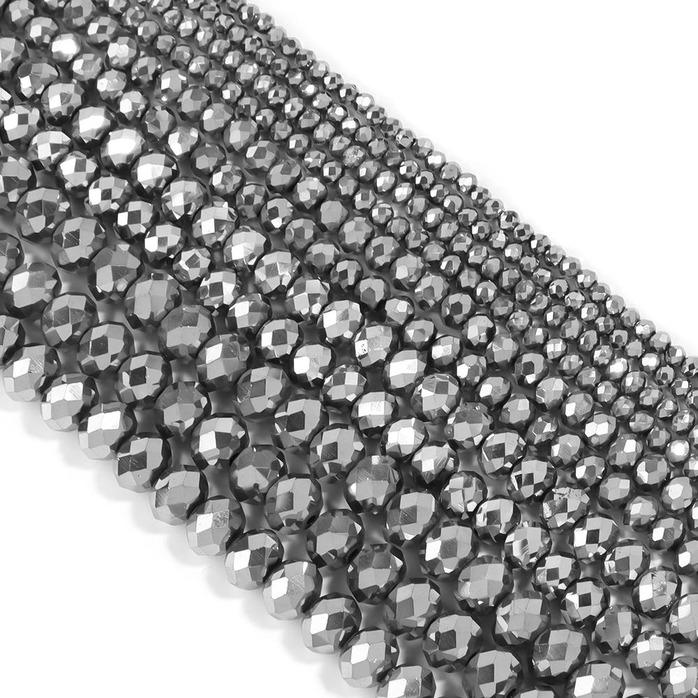 3/4/6/8/10mm Multicolor Crystal Glass Faceted Beads Rondelle Spacer Flat Abacus Bead For Jewelry Making DIY Necklace Accessories