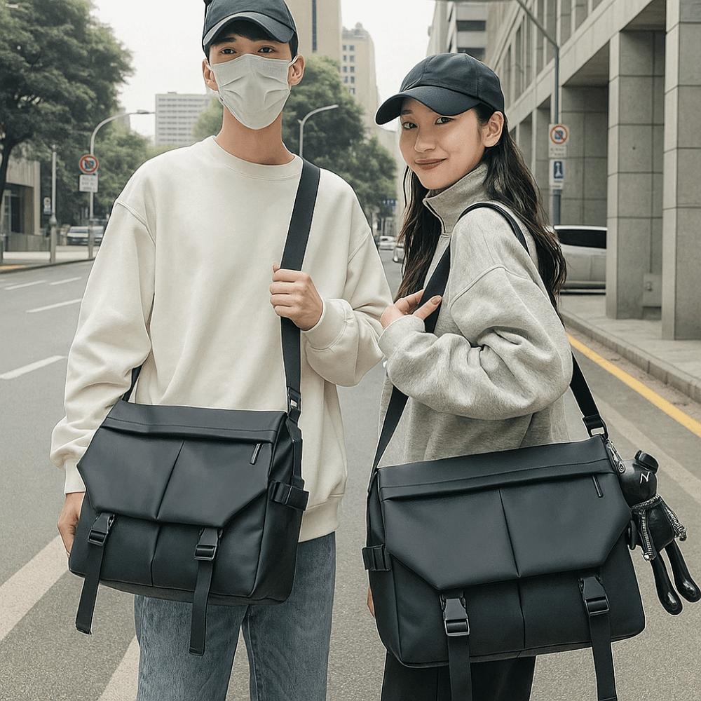 Nylon Crossbody Shoulder Bag Multi-pocket Large Capacity Bag Waterproof Messenger Bag  Cycling Use