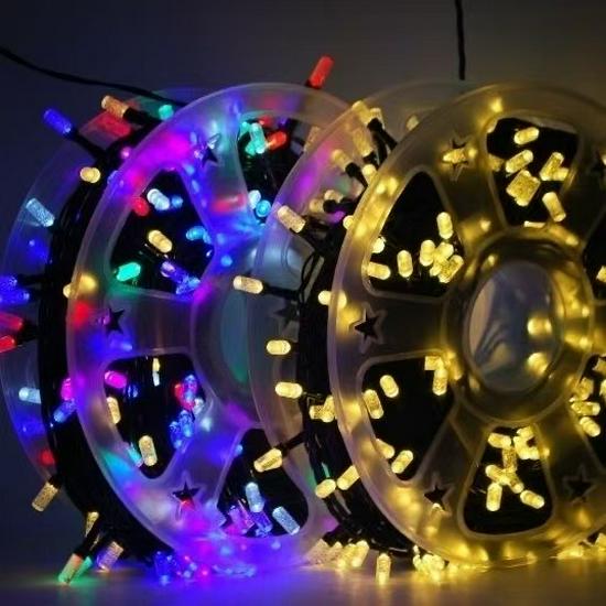 High-Brightness LED String Lights, Starry Christmas Atmosphere Lights, Festive Decorations, and Rainproof Colorful Courtyard Lights.