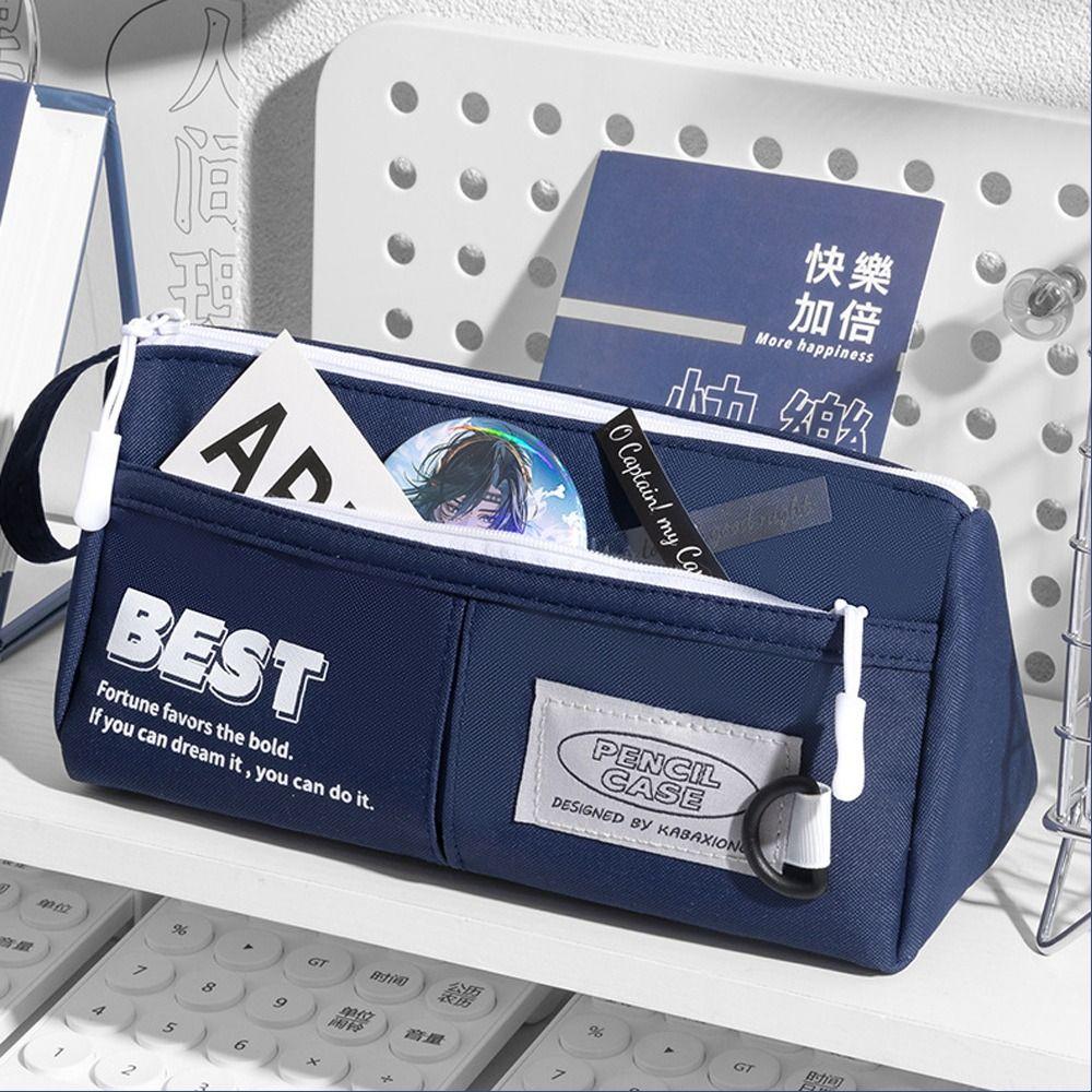 2 Layers Pen Bag Portable Pencil Pouch Fashion Pencil Case Student